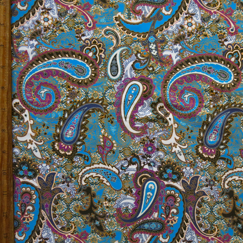 Swim Knit Nylon Spandex Paisley Print