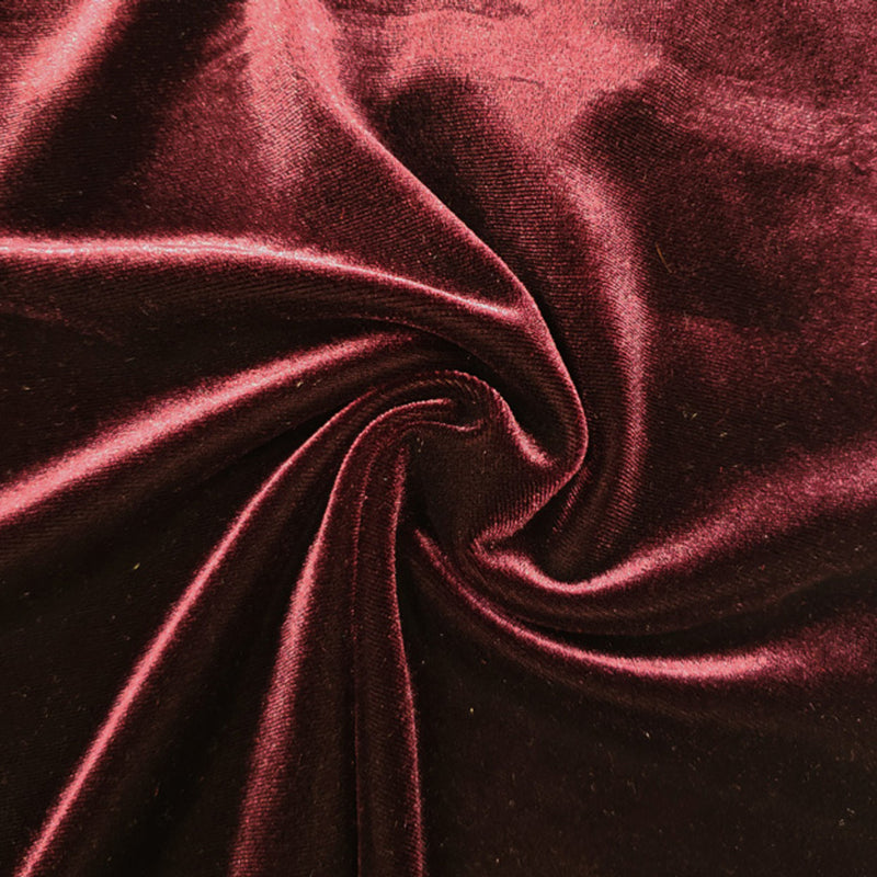 1 Yard New Maroon Stretch Velvet Soft Medium Weight Fabric for Apparel & Costumes Decor 58/60" Wide