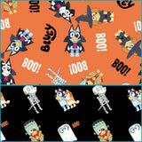 Quilting Cotton Bluey Halloween Boo Skeleton Boo Springs Creative