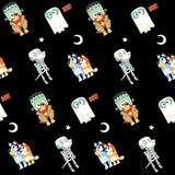 Quilting Cotton Bluey Halloween Boo Skeleton Boo Springs Creative