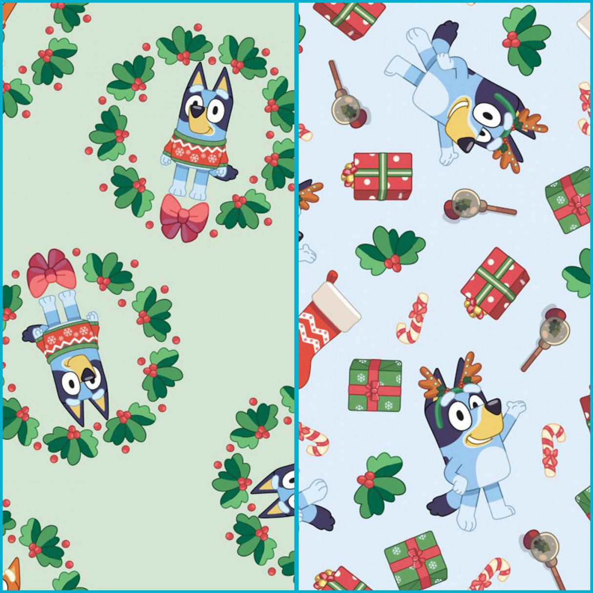Quilting Cotton Bluey Holiday Christmas BBC Collection