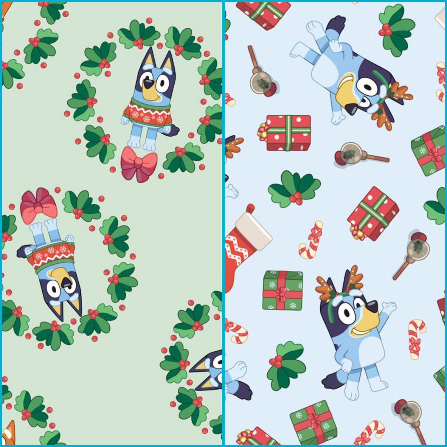 Quilting Cotton Bluey Holiday Christmas BBC Collection