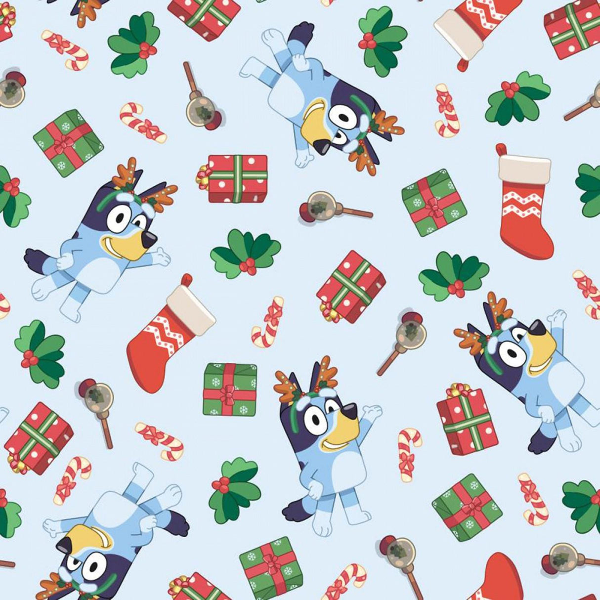 Quilting Cotton Bluey Holiday Christmas BBC Collection