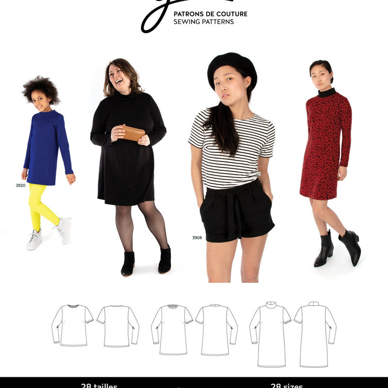 Sewing Pattern Nicole Shift Dress, Tunic and Tee by Jalie