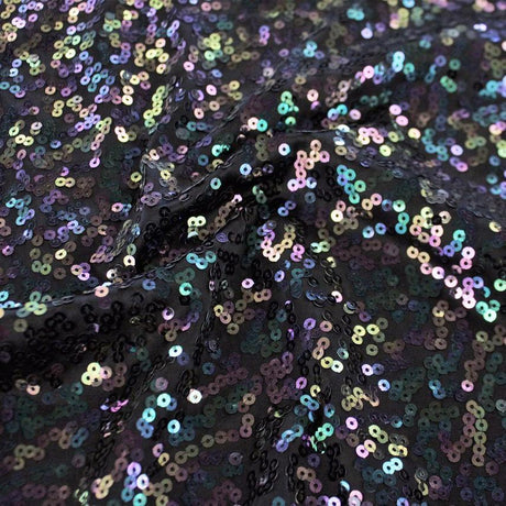Night Sky Polyester Spandex Sequin Fabric - Magenta/Iridescent, Deepsea/Iridescent, Black/Iridescent, 54/56" Width (1 Yard)
