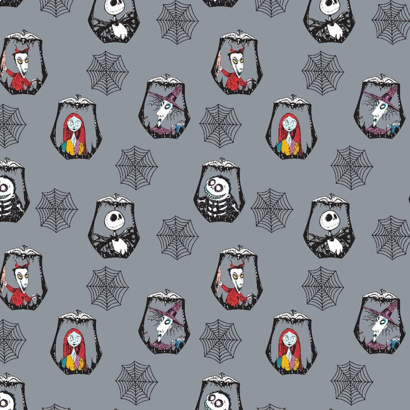 Quilting Cotton Nightmare Before Christmas Spider Web Badges Disney