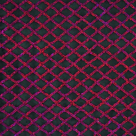 Nina Stretch Mesh Sequin Nylon Spandex Fabric - 4-Way Stretch Mesh With Sequins, 58/60" Cut Width, 48/50" Usable Width (1 Yard)