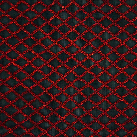 Nina Stretch Mesh Sequin Nylon Spandex Fabric - 4-Way Stretch Mesh With Sequins, 58/60" Cut Width, 48/50" Usable Width (1 Yard)