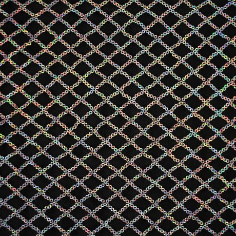Nina Stretch Mesh Sequin Nylon Spandex Fabric - 4-Way Stretch Mesh With Sequins, 58/60" Cut Width, 48/50" Usable Width (1 Yard)