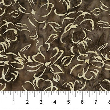 Batik Cotton Classics Mocha Flowers Northcott
