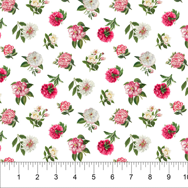 Quilting Cotton Bloom Collection Peony Passion Floral Northcott