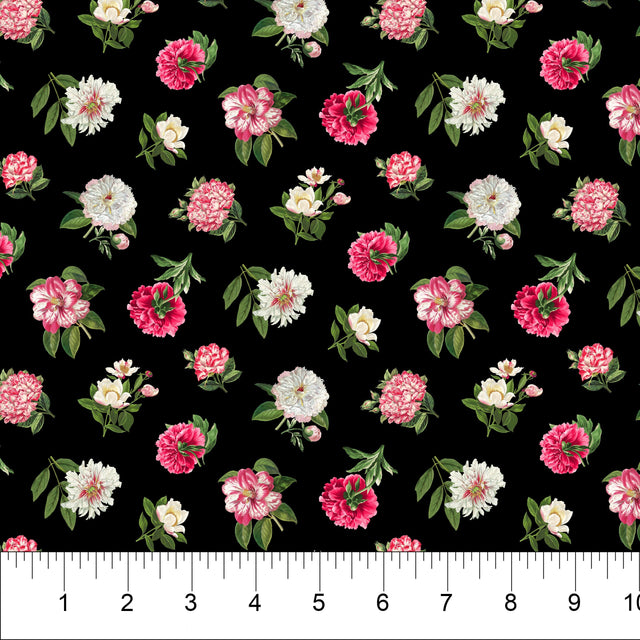 Quilting Cotton Bloom Collection Peony Passion Floral Northcott