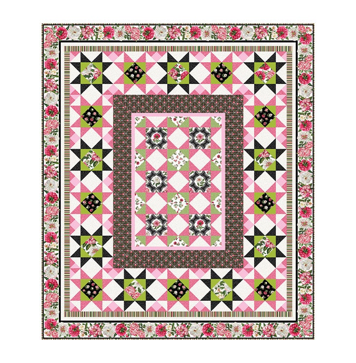 Quilting Cotton Peony Passion Lengthwise Stripe Northcott