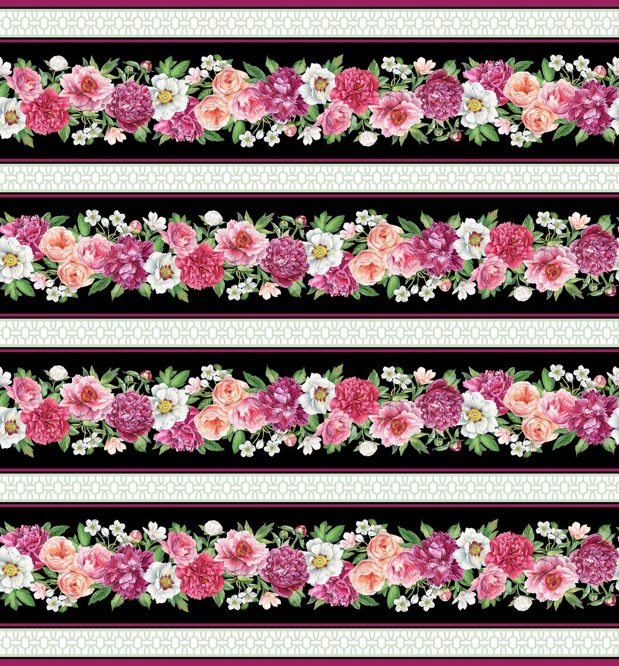 Quilting Cotton Blush Collection Border Stripe Northcott