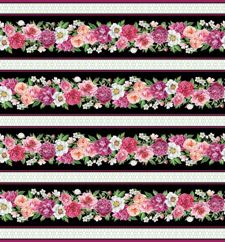 Quilting Cotton Blush Collection Border Stripe Northcott