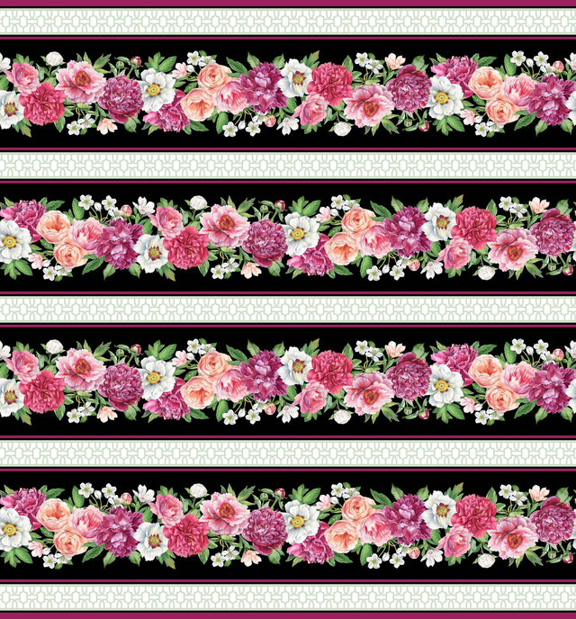 Quilting Cotton Blush Collection Border Stripe Northcott
