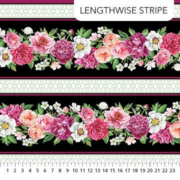 Quilting Cotton Blush Collection Border Stripe Northcott