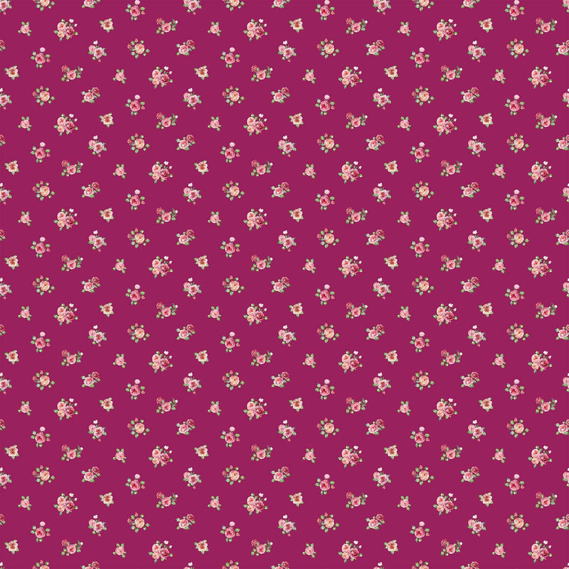 Quilting Cotton Blush Collection Packed Floral Magenta Northcott