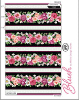 Quilting Cotton Blush Collection Packed Floral on Black Multi Northcott