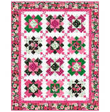 Quilting Cotton Blush Collection Packed Floral on Black Multi Northcott