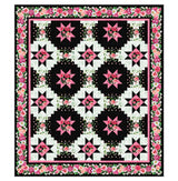 Quilting Cotton Blush Collection Packed Floral on Black Multi Northcott