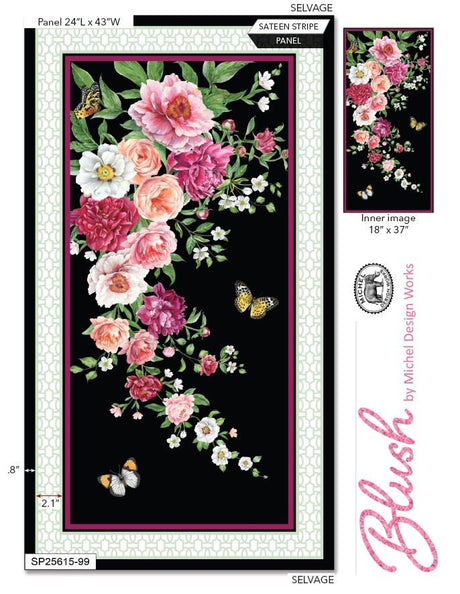 Fabric Panel Blush Collection Floral Northcott