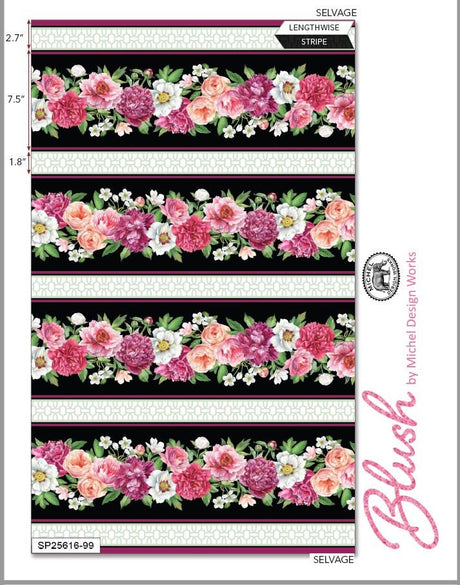 Fabric Panel Blush Collection Floral Northcott