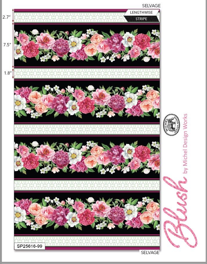 Quilting Cotton Blush Collection Sateen Stripes Northcott