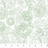 Quilting Cotton Blush Collection Green Floral Toile Northcott