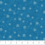 Quilting Cotton Christmas Wonder Snowflakes on Blue Northcott