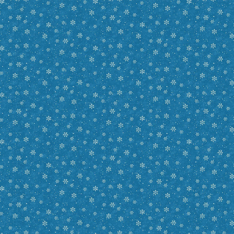 Quilting Cotton Christmas Wonder Snowflakes on Blue Northcott