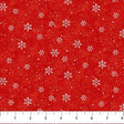 Quilting Cotton Christmas Wonder Snowflakes on Red Northcott
