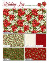 Quilting Cotton Holiday Joy Poinsettia Floral Northcott