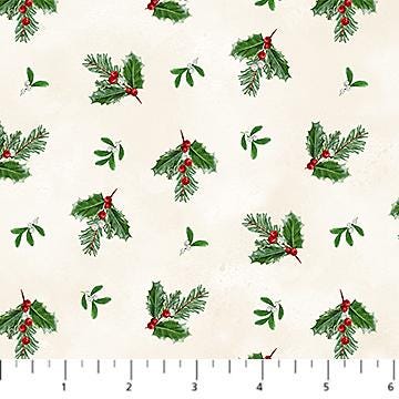 Quilting Cotton Highland Heart Christmas Floral Northcott