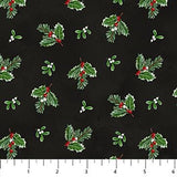 Quilting Cotton Highland Heart Christmas Floral Northcott