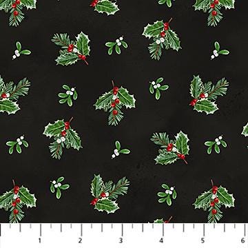Quilting Cotton Highland Heart Christmas Floral Northcott