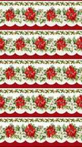 Quilting Cotton Holiday Joy Border Stripe Northcott