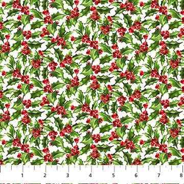 Quilting Cotton Holiday Joy Poinsettia Floral Northcott
