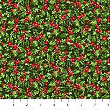 Quilting Cotton Holiday Joy Poinsettia Floral Northcott