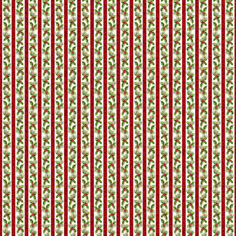 Quilting Cotton Holiday Joy Holly Stripe Northcott