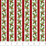 Quilting Cotton Holiday Joy Holly Stripe Northcott