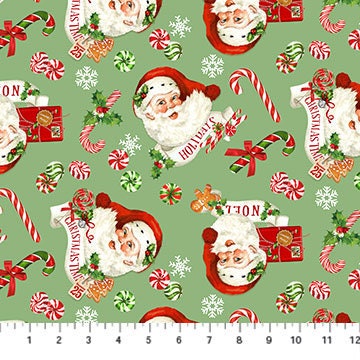 Quilting Cotton Peppermint Candy Floral Northcott