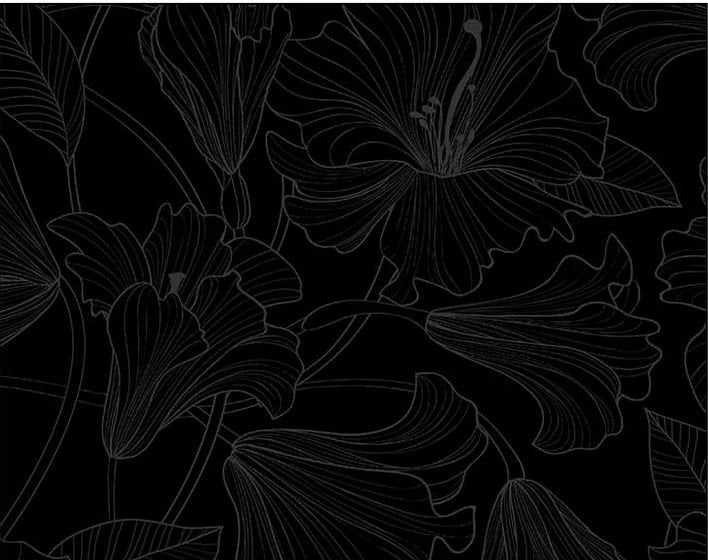 Quilting Cotton Simply Neutral 2 Hibiscus Toss Gray Black Northcott