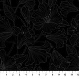 Quilting Cotton Simply Neutral 2 Hibiscus Toss Gray Black Northcott