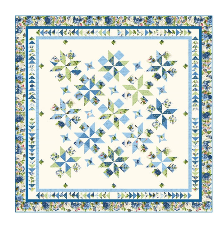 Layer Cake Northcott Something Blue Tiles 42 Piece 10" x 10" Squares 100% Cotton
