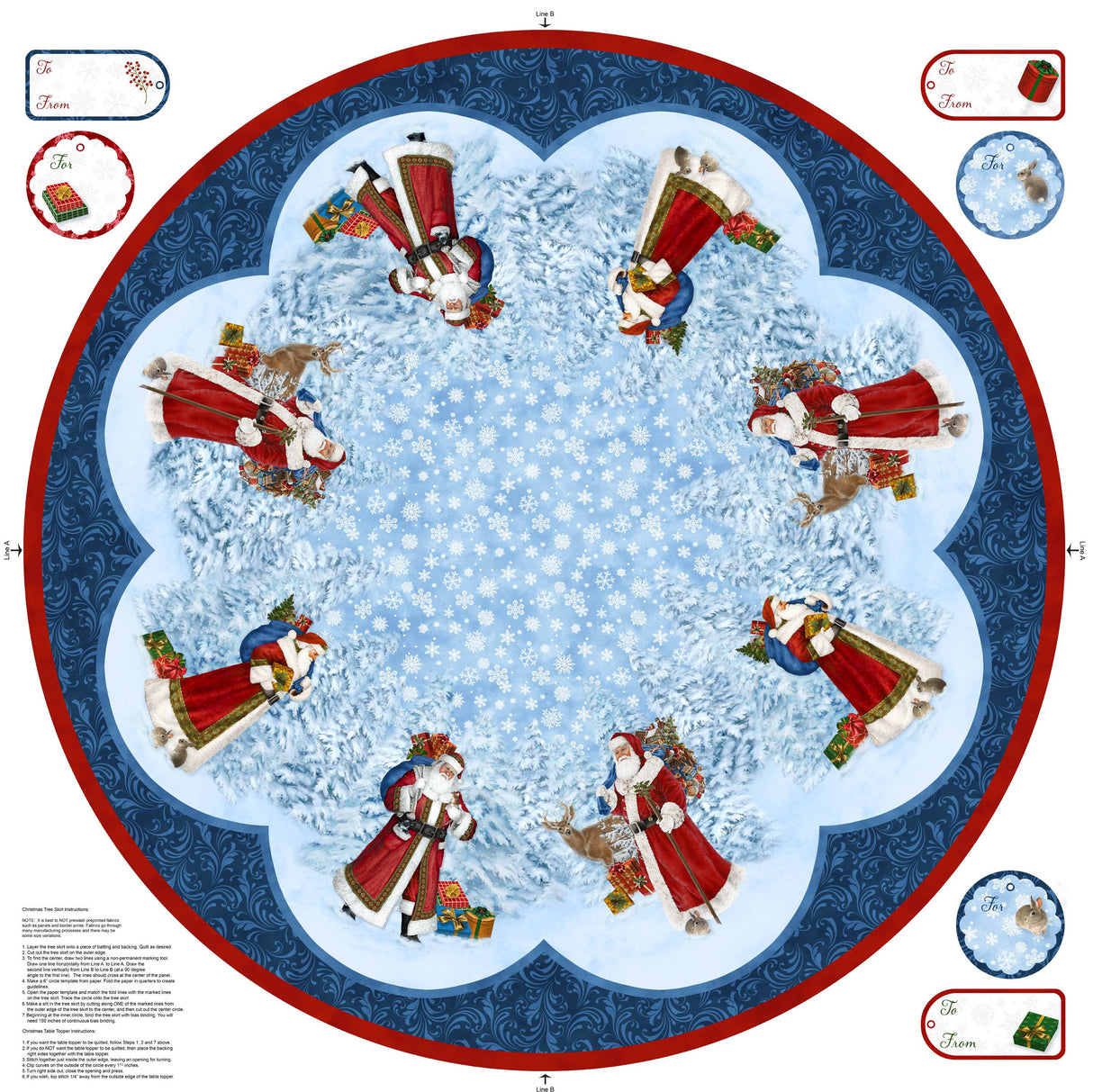 Fabric Panel St. Nicholas Tree Skirt Panel Northcott Christmas