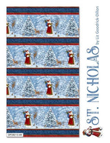 Quilting Cotton St. Nicholas Border Stripe Northcott Christmas Fabric