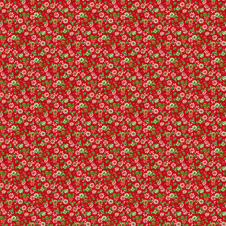 Quilting Cotton Sugar Coated Red Floral Northcott