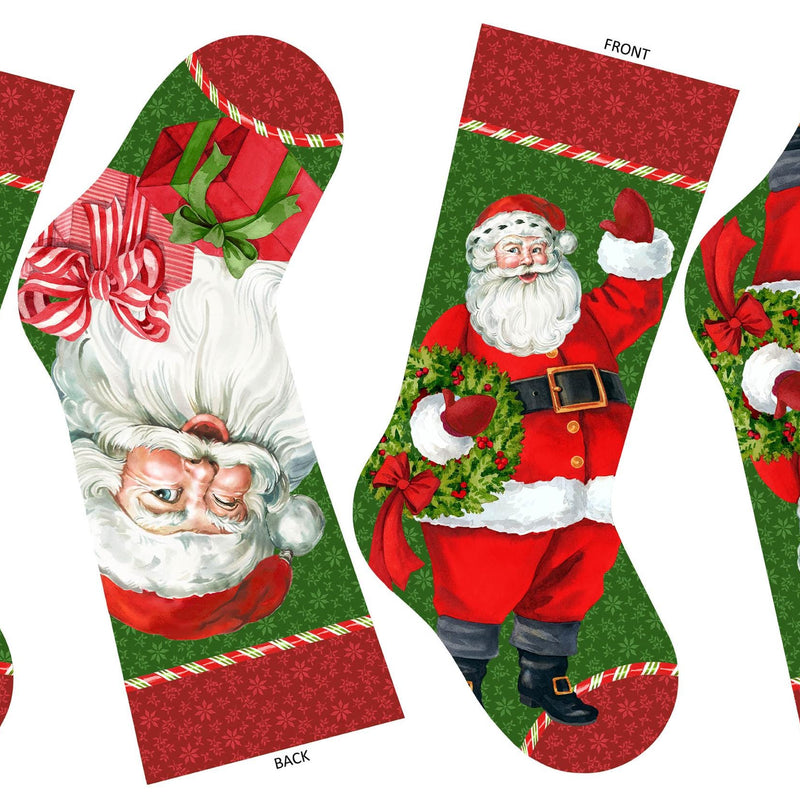 Fabric Panel Vintage Christmas Stocking Panel Northcott