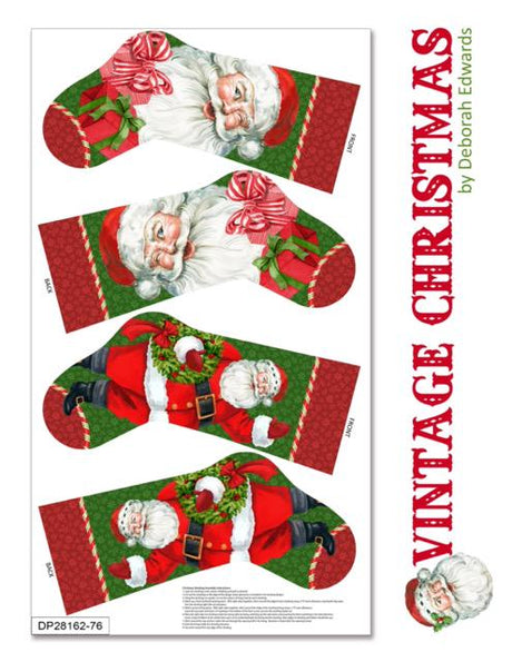 Fabric Panel Vintage Christmas Stocking Panel Northcott